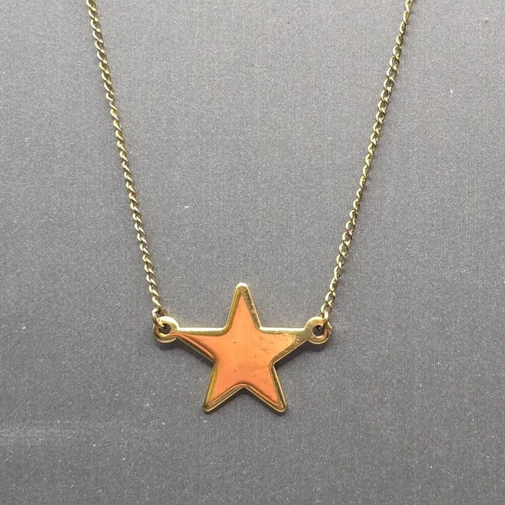 VTG Carla 14K Gold Filled Star Pendant Choker Necklace 15" Minimalist Celestial - Picture 3 of 16